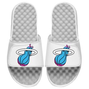Unisex ISlide White Miami Heat Logo Vice Slide Sandals