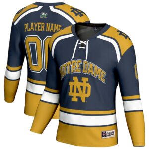Unisex GameDay Greats  Navy Notre Dame Fighting Irish Lightweight Hockey NIL Pick-a-Player Fashion Jersey