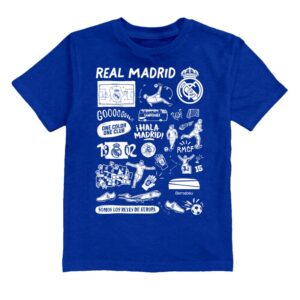Youth Vive La Fete  Blue Real Madrid Impressions Artwork T-Shirt