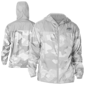 Men's Columbia Gray Los Angeles Kings Camo Flash Challenger Omni-Shade Full-Zip Hoodie Windbreaker Jacket