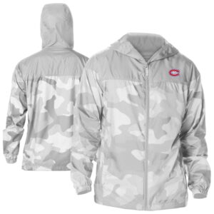 Men's Columbia Gray Montreal Canadiens Camo Flash Challenger Omni-Shade Full-Zip Hoodie Windbreaker Jacket