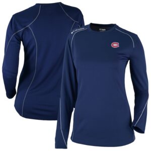 Women's Columbia  Navy Montreal Canadiens Shotgun Omni-Wick Raglan Long Sleeve T-Shirt