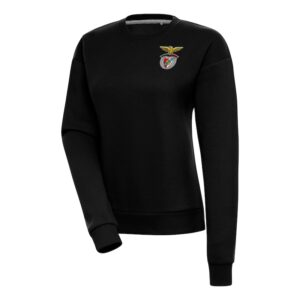 Women's Antigua Black Benfica Takeover Pullover Sweatshirt