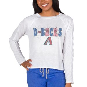 Women's Concepts Sport White Arizona Diamondbacks Gable Knit Raglan Long Sleeve T-Shirt
