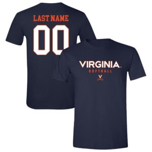 Unisex  Navy Virginia Cavaliers NIL Pick-A-Player Softball Shirsey T-Shirt