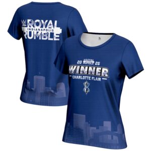 Women's ProSphere Blue Charlotte Flair Royal Rumble 2025 Winner T-Shirt