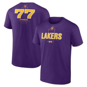 Men's Luka Dončić Purple Los Angeles Lakers Behind the Back Name & Number T-Shirt