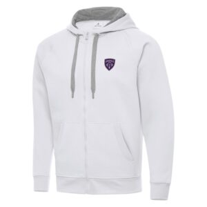 Men's Antigua  White Louisville City FC Victory Raglan Full-Zip Fleece Hoodie