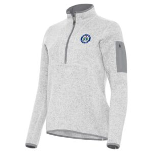 Women's Antigua  Heather Gray Hartford Athletic Fortune Half-Zip Pullover
