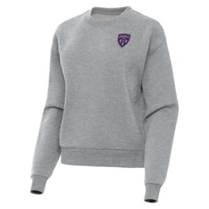 Women's Antigua  Heather Gray Louisville City FC Victory Fleece Pullover Sweatshirt
