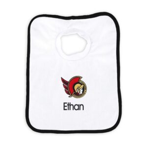 Newborn & Infant White Ottawa Senators Personalized Bib