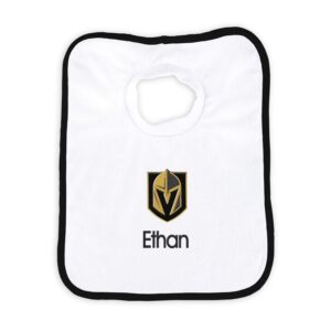 Newborn & Infant White Vegas Golden Knights Personalized Bib