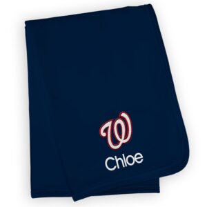 Infant Navy Washington Nationals Personalized Blanket
