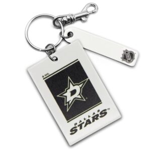 Dallas Stars Personalized Leather Rectangle Keychain