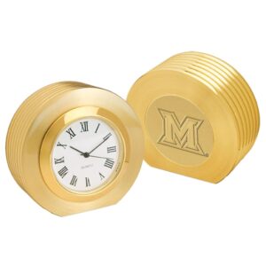 Gold Miami University RedHawks Presidential II Desk Clock