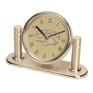 Gold Nevada Wolf Pack Arcadia Desk Clock