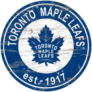 Toronto Maple Leafs 24'' x 24'' Distressed Round Sign