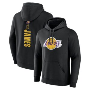 Men's Black Los Angeles Lakers Playmaker Name & Number Pullover Hoodie