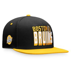 Men's Fanatics Black/Gold Boston Bruins Heritage Retro Two-Tone Snapback Hat