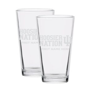 Indiana Hoosiers Two-Pack 16oz. Personalized Etched Team Pint Glass
