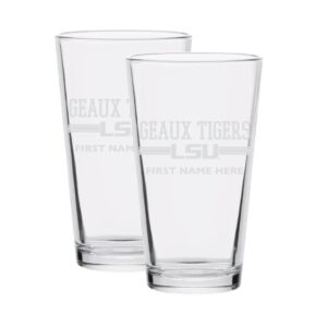 LSU Tigers Two-Pack 16oz. Personalized Etched Team Pint Glass