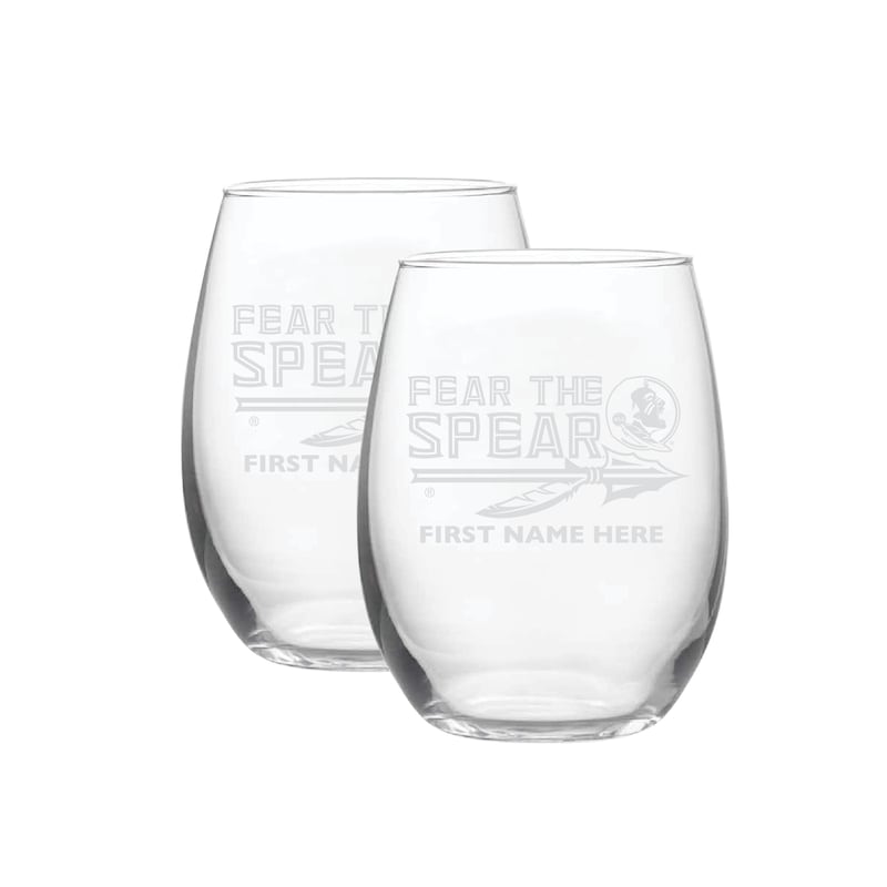 Florida State Seminoles Two-Pack 21oz. Personalized Etched Stemless Wine Glass