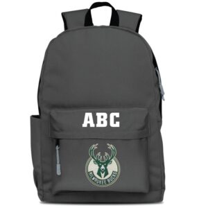 MOJO Gray Milwaukee Bucks Personalized Campus Laptop Backpack