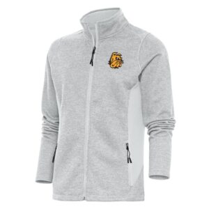 Women's Antigua Heather Gray Minnesota Duluth Bulldogs Course Full-Zip Jacket
