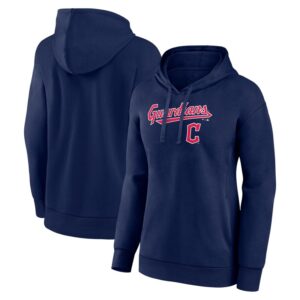 Women's Navy Cleveland Guardians Team Lockup Pullover Hoodie