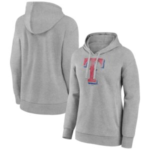 Women's Gray Texas Rangers Distressed Team Pullover Hoodie