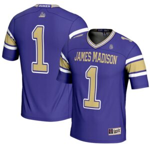 Men's GameDay Greats #1 Purple James Madison Dukes Endzone Football Jersey