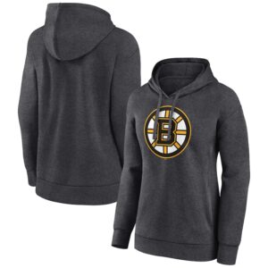 Women's Charcoal Boston Bruins Primary Logo Pullover Hoodie