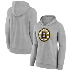 Women's Gray Boston Bruins Primary Logo Pullover Hoodie