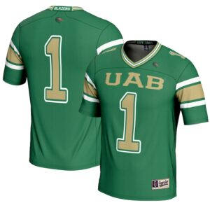 Youth GameDay Greats #1 Green UAB Blazers Endzone Football Jersey