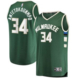 Men's Fanatics Giannis Antetokounmpo Hunter Green Milwaukee Bucks Big & Tall Fast Break Player Jersey - Icon Edition