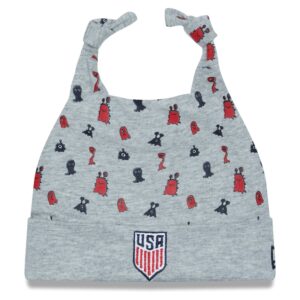 Infant New Era Heather Gray USMNT Critter Cuffed Knit Hat