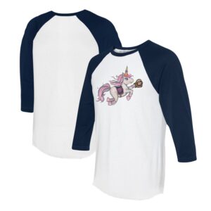 Unisex Tiny Turnip White/Navy Washington Nationals Unicorn 3/4-Sleeve Raglan T-Shirt