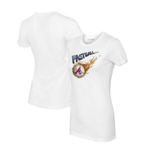 Women's Tiny Turnip White Atlanta Braves Fastball T-Shirt