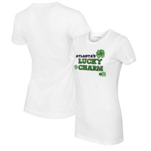 Women's Tiny Turnip White Atlanta Braves Lucky Charm T-Shirt