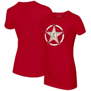 Women's Tiny Turnip Red Los Angeles Angels Military Star T-Shirt