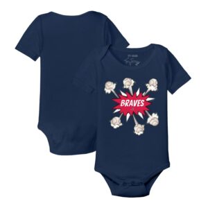 Infant Tiny Turnip Navy Atlanta Braves Baseball Pow Bodysuit
