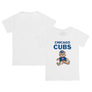 Infant Tiny Turnip White Chicago Cubs Teddy Boy T-Shirt