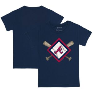 Infant Tiny Turnip Navy Atlanta Braves Diamond Cross Bats T-Shirt