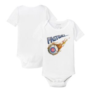 Infant Tiny Turnip White Chicago Cubs Fastball Bodysuit