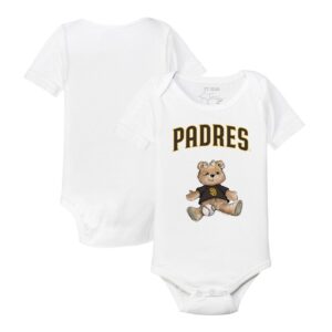 Infant Tiny Turnip White San Diego Padres Girl Teddy Bodysuit