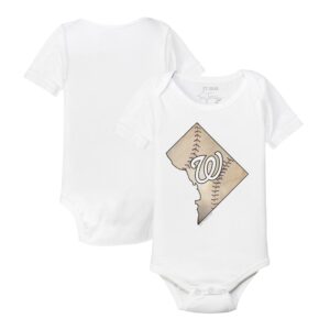 Infant Tiny Turnip White Washington Nationals State Outline Bodysuit