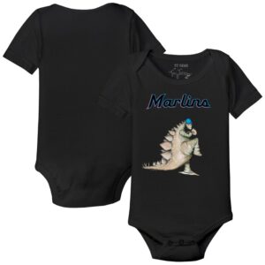 Infant Tiny Turnip Black Miami Marlins Stega Bodysuit