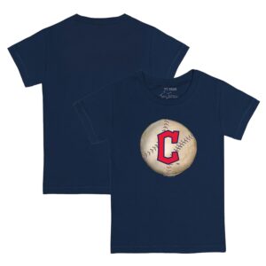 Infant Tiny Turnip Navy Cleveland Guardians Stitched Baseball T-Shirt