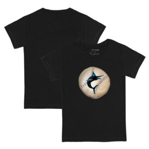 Infant Tiny Turnip Black Miami Marlins Stitched Baseball T-Shirt