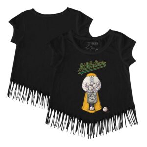 Girls Toddler Tiny Turnip Black Athletics Gumball Fringe T-Shirt